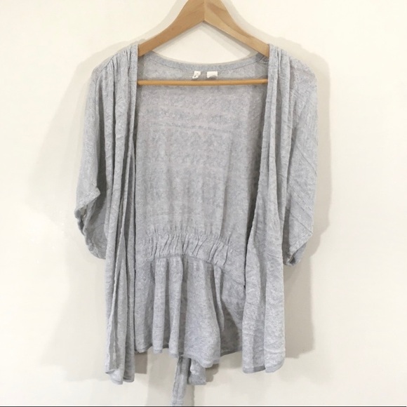 Anthropologie Pravin Tie Front Kimono Sweater Grey - Picture 2 of 10